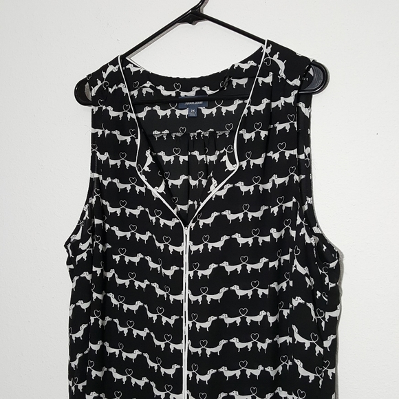 Modcloth | weiner dog sheer sleeveless top 2X plus - Picture 4 of 13